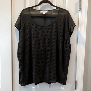 Olive & Oak Chiffon Top - black